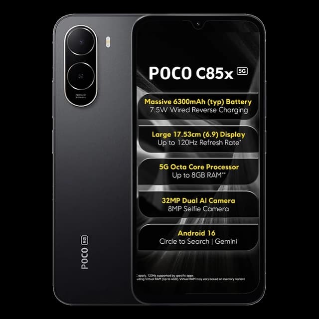 POCO C85x 5G · 4GB/64GB · Elite Black