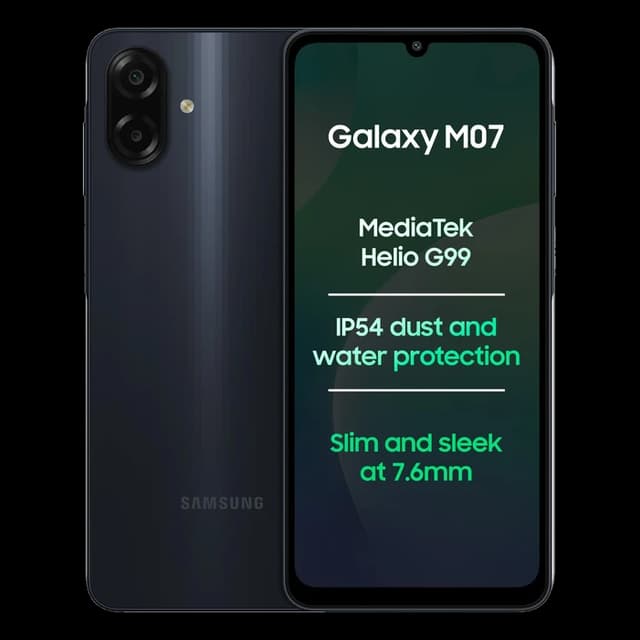 Samsung Galaxy M07 · 4GB/64GB · Black · Without Charger