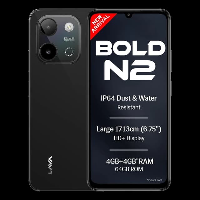 Lava Bold N2 · 4GB/64GB · Indus Black